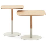 Kave Home Okrogle stranske mizice v kompletu 2 ks v hrastovem dekorju ø 48 cm Watse – Cene
