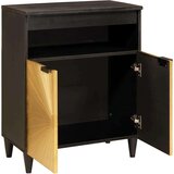 vidaXL Ormarić / Komoda Crna i zlatna 60 x 33 x 75 cm masivno drvo manga | shoptok.hr