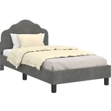  Otroški posteljni okvir z vznožjem Temno siva 80 x 160 cm Žamet, (5000104596) | Shoptok.si