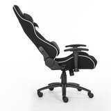 BIT FORCE KHAN F-2D igraća stolica s potpornim jastučićima, tkanina, 2D naslon za ruke, nosivost 150kg, crno/bijela | shoptok.hr