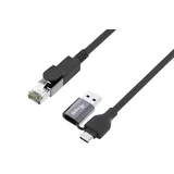 2 in 1 USB-C + A to RJ45 Gigabit Ethernet Cable, 5.0m
