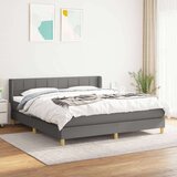  Box spring postelja z vzmetnico temno siva 160x200 cm blago, (20791477) Cene