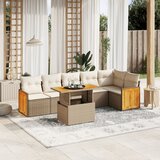 vidaXL 7-dijelni set vrtnih sofa od poliratana s jastucima bež | shoptok.hr
