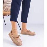 Gemre Beige Women's Eco-Suede Loafers with Bow Sarina | shoptok.hr