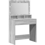 vidaXL Miza za ličenje z LED lučmi Siva Sonoma 79x41x135 cm, (22067619) u