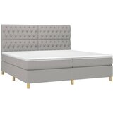  Krevet s oprugama i madracem svjetlosivi 200 x 200cm od tkanine | shoptok.hr