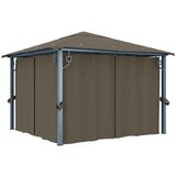 Paviljon z zaveso 300x300 cm taupe aluminij Cene