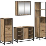 vidaXL Komplet pohištva za kopalnico s predalom 4 pcs artisan hrast | Shoptok.si