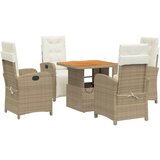  The Living Store Vrtna jedilna garnitura 5-delna z blazinami bež poli ratan - Vrtna Jedilna Garnitura, (21451042) | Shoptok.si