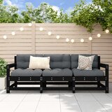 Maison Chic Seti vrtnega pohištva - Vrtna garnitura - Vrtni pohištvo set 3-delna črna trdna borovina, (21809369) | Shoptok.si