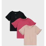 Sinsay Pamučne majice od interlock pletiva s ukrasnim volanima 3 pack Cijene