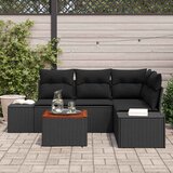  Sjedeća garnitura za vrt 5 kom. Crna poliratan 209 x 154 x 69 cm | Shoptok.si