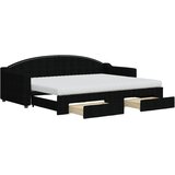  Dnevni krevet na razvlačenje s ladicama crni 80x200 cm tkanina | shoptok.hr