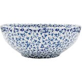 Nadgradni umivaonik bijelo-plavi okrugli Φ 41 x 14 cm keramički | Shoptok.si