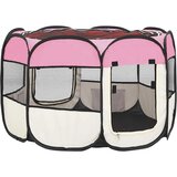  Sklopiva ogradica za pse s torbom za nošenje roza 90x90x58 cm | shoptok.hr