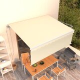 vidaXL avrtomatsko zložljiva tenda s senčilom 4x3 m krem | Shoptok.si