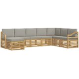  Set vanjskih sofa 8 kom. Bijela i svjetlosiva Poliester Smeđa 304 x 185,5 x 73 cm | shoptok.hr