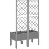 vidaXL Vrtna sadilica s rešetkom svjetlosiva 80 x 40 x 142 cm PP | shoptok.hr
