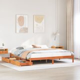 vidaXL Posteljni okvir brez vzmetnice vošč. rjav 180x200 cm borovina Cene