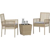 Bistro set za vrt 3 pcs Bež poliratan | shoptok.hr