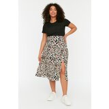 Trendyol Curve Beige Slit Knitted Skirt Trendyol Curve Beige Slit Knitted Skirt Slike