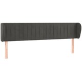  Uzglavlje s ušima tamnosivo 203x23x78/88 cm baršunasto | shoptok.hr