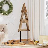 vidaXL Božićno drvce s stalakom Smeđa 120 cm Masivna tikovina | shoptok.hr