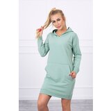 Kesi Dark mint dress with a hood | Shoptok.si