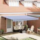 vidaXL Skrovita tenda Plava i bijela 450x300 cm | shoptok.hr