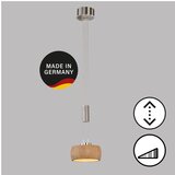 Fischer & Honsel LED viseća svjetiljka s mogućnosti zatamnjivanja u srebrnoj boji/u prirodnoj boji s drvenim sjenilom ø 21 cm Shine-wood – | shoptok.hr