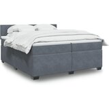  The Living Store Box spring postelja z vzmetnico temno siva 200x200 cm žamet - Box Spring Postelja, (21488892) Cene