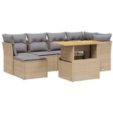 Maison Chic Seti vrtnega pohištva - Vrtna garnitura - Vrtni pohištvo set 7-delna z blazinami bež poli ratan, (21804884) | Shoptok.si