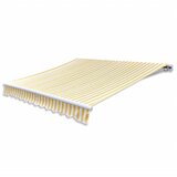 vidaXL Zložljiva tenda z motorjem 400 cm rumeno/bela Cene