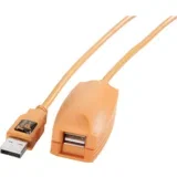 USB kabel USB 2.0 USB-A vtič\, USB-A vtičnica 5.00 m oranžna aktivno z ojačitvijo signala CU1917, (20416698)
