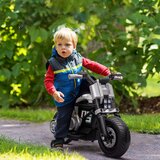 HOMCOM Otroško električno motorno kolo za otroke od 3 do 5 let iz PP in kovine s kolesi, rogom in glasbo, 86 x 44 x 58 cm, belo-črno, (20744862) | Shoptok.si