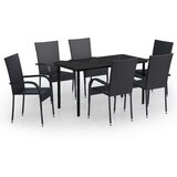  7-dijelni vrtni blagovaonski set crni | shoptok.hr