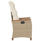  Ležeči vrtni stol z blazino Bež in smetanova 64 x 57,5 x 112 cm, (5000285727) | Shoptok.si