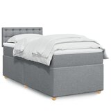vidaXL Box spring postelja z vzmetnico svetlo siva 90x190 cm blago | Shoptok.si