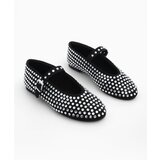 Marjin Women's Helmet and Stone Ballet Flat Shoes Mary Jane Tevila Black | Shoptok.si