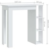  Barski stol s policom bijeli 102 x 50 x 103 5 cm od iverice | shoptok.hr