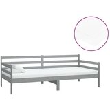  Dnevna postelja z vzmetnico 90x200 cm siva trdna borovina, (20646618) | Shoptok.si