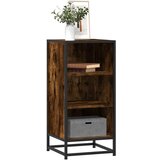 vidaXL Komoda dimljeni hrast 35,5x35x76 cm inženirski les in kovina | Shoptok.si