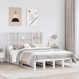 vidaXL Krevet s regalom za knjige bez madraca bijeli 120x200cm od drva Cijene