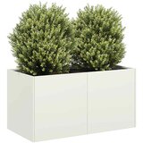 Maison Chic Cvetlični Lonec - Cvetlično korito Bela 80x40x40 cm Hladno valjano jeklo, (21789538) | Shoptok.si