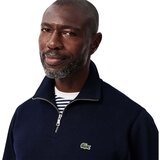 Lacoste Zip-Up High Neck Interlock Sweatshirt Navy Blue Plava | shoptok.hr