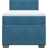 vidaXL Box spring postelja z vzmetnico modra 100x200 cm žamet | Shoptok.si