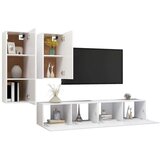  Komplet TV omaric 4-delni bela iverna plošča, (20914269) | Shoptok.si