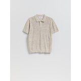 Reserved Polo džemper od strukturirane tkanine - bež | shoptok.hr