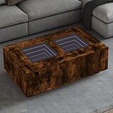 vidaXL Stolić s beskonačnim LED svjetlima boja hrasta 116x69x40 cm Cijene