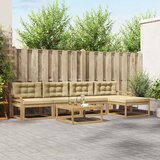  Set vanjskih sofa 6 kom. Bijela i bež Poliester | shoptok.hr